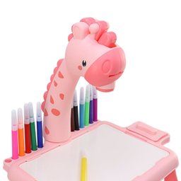 Lousa Mágica com Projetor Girafinha - Desenhar e Aprender Cor:rosa - 10
