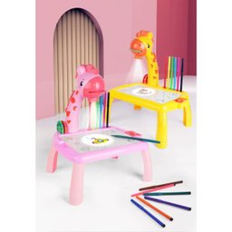 Lousa Mágica com Projetor Girafinha - Desenhar e Aprender Cor:rosa - 8