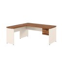 Ver imagem 4 de Mesa em L (Mesa 1,50m + Mesa Auxiliar) c/ Gavetas (Tampo 40mm) Nogal Sevilha / Champanhe