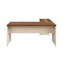 Ver imagem 7 de Mesa em L (Mesa 1,50m + Mesa Auxiliar) c/ Gavetas (Tampo 40mm) Nogal Sevilha / Champanhe