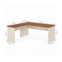 Ver imagem 6 de Mesa em L (Mesa 1,50m + Mesa Auxiliar) c/ Gavetas (Tampo 40mm) Nogal Sevilha / Champanhe