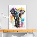 Ver imagem 2 de Quadro Arte Aquarela Elefante 33x24cm - com Vidro:moldura Branca