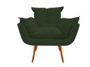 Ver imagem 4 de Kit Namoradeira + 1 Poltrona + 1 Puff Decorativo Opala Suede Verde Pés Madeira Mz Decor