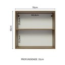 Ver imagem 4 de Armário Aéreo 70 cm 2 Portas Rustic/Branco Veludo Lux Madesa