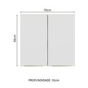 Ver imagem 3 de Armário Aéreo 70 cm 2 Portas Rustic/Branco Veludo Lux Madesa