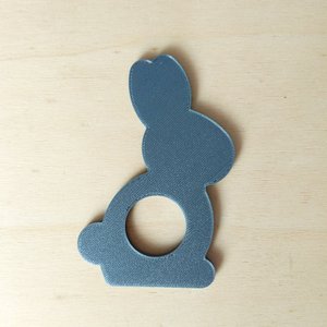 6 Argolas Para Guardanapo Do Coelhinho / Páscoa -Toque 3D: Cinza