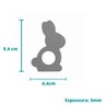 6 Argolas Para Guardanapo Do Coelhinho / Páscoa -Toque 3D: Cinza - 3