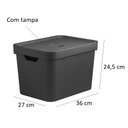 Ver imagem 2 de Caixa Organizadora Cube Média 18 Litros Preto Brinquedos Top