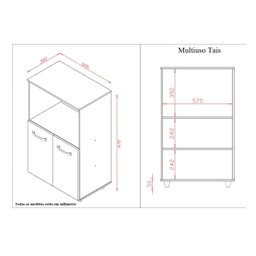 Balcão Armário Multiuso Tais para Forno Microondas Cores - 2