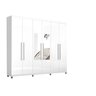Guarda Roupa Com Espelho 6 Portas e 3 Gavetas Porto Bello Branco - Rud Rack - 3