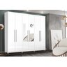 Guarda Roupa Com Espelho 6 Portas e 3 Gavetas Porto Bello Branco - Rud Rack - 1