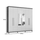 Ver imagem 4 de Guarda Roupa Com Espelho 6 Portas e 3 Gavetas Porto Bello Branco - Rud Rack