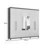 Guarda Roupa Com Espelho 6 Portas e 3 Gavetas Porto Bello Branco - Rud Rack - 4