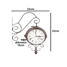 RELOGIO PAREDE DUPLA FACE VINTAGE ESTACAO FERROVIARIA RETRO - 2