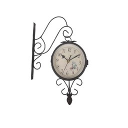 RELOGIO PAREDE DUPLA FACE VINTAGE ESTACAO FERROVIARIA RETRO - 1