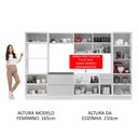 Ver imagem 6 de Armário de Cozinha Completa 100% MDF 330cm Frentes Branco Brilho Acordes Madesa 05