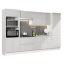 Ver imagem 3 de Armário de Cozinha Completa 100% MDF 330cm Frentes Branco Brilho Acordes Madesa 05