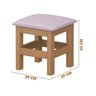 Mesinha Infantil Madeira Maciça 88x54 com 4 Banquetas Nogueira com Estofado Rosa Puzao Shop Jm - 4