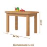 Mesinha Infantil Madeira Maciça 88x54 com 4 Banquetas Nogueira com Estofado Rosa Puzao Shop Jm - 3