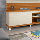 Ver imagem 3 de Home Theater Sala Quatro Prateleiras Duas Portas Cedro - Giga Móveis:off White/nature