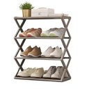 Ver imagem 1 de Sapateira Modular Ajustavel 4 Prateleiras Cinza Luxo Casa Closet Sala Estante 8 Pares Calcados