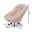 Ver imagem 4 de Poltrona Mônaco Giratória com Balanço Tecido Suede Veludo Bege