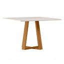 Ver imagem 2 de Mesa de Jantar 8 Lugares Quadrada 135cm Tampo MDF com Vidro Elian N01 Ypê Off White - Lyam Decor