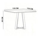Ver imagem 5 de Mesa de Jantar 8 Lugares Quadrada 135cm Tampo MDF com Vidro Elian N01 Ypê Off White - Lyam Decor