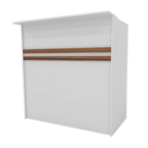 Balcão Caixa Com Gaveta 100% MDF 120x120x60 cm Pacote Comac - Branco/Teka