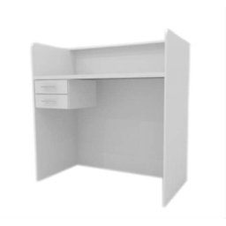 Balcão Caixa Com Gaveta 100% MDF 120x120x60 cm Pacote Comac - Branco/Teka - 2