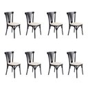 Ver imagem 1 de Kit 8 Cadeiras de Jantar Paris Luxo Estrutura Aço Resistente Design Moderno Sala - Preta/Branca