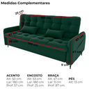 Ver imagem 4 de Sofa Cama 2 Lugares 200cm Pillar Veludo E402 Verde Milani Store