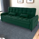 Ver imagem 2 de Sofa Cama 2 Lugares 200cm Pillar Veludo E402 Verde Milani Store