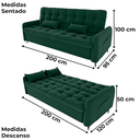 Ver imagem 3 de Sofa Cama 2 Lugares 200cm Pillar Veludo E402 Verde Milani Store
