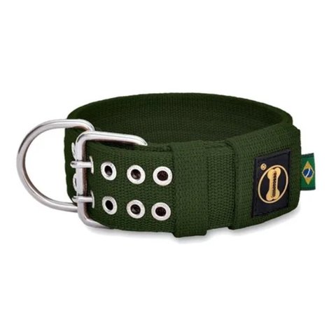 Coleira Cachorro Grande Forte Coleira Amorosso Cor Verde Militar:m