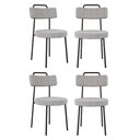 Ver imagem 1 de Kit 04 Cadeiras Sala de Jantar Kobe Estofada com Encosto Linho Cinza - Abmaza