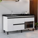 Ver imagem 1 de Gabinete de Cozinha 144cm Queen Espaço P/ Forno Madeira Mdf:branco