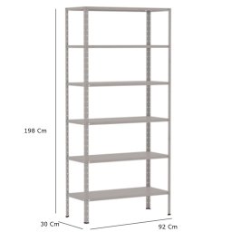 Estante de aço Leve 30 Cm - Cinza - 1