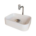 Ver imagem 1 de Cuba Pia Banheiro Oxford Torneira Inox Valvula Inox Click Branco Brilho
