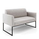 Ver mais imagens de Sofá Namoradeira com 2 Poltronas Base Industrial Preto Marisa Veludo D03 - D\'rossi Cor Cinza