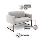 Ver imagem 6 de Sofá Namoradeira com 2 Poltronas Base Industrial Preto Marisa Veludo D03 - D\'rossi Cor Cinza