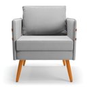 Ver imagem 4 de Kit 01 Namoradeira 02 Lugares e 02 Poltronas Mari Suede Pés Palito Castanho - D’Rossi Cinza