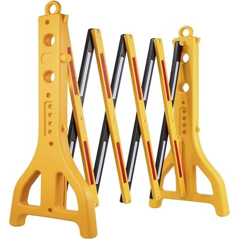 Barreira Pantografica Retratil Grade Safonada Estrada Obra Rodovia Segurança Aviso Manutençao Sinali