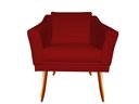 Ver imagem 2 de Poltrona Decorativa Agatha Suede Vermelho Pés Madeira Ms Decor