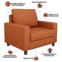 Ver imagem 3 de Poltrona Decorativa Para Sala De Estar E Recepção Malta L02 Tecido Terracota - Lyam Decor