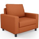 Ver imagem 1 de Poltrona Decorativa Para Sala De Estar E Recepção Malta L02 Tecido Terracota - Lyam Decor