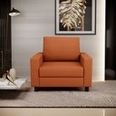 Ver imagem 2 de Poltrona Decorativa Para Sala De Estar E Recepção Malta L02 Tecido Terracota - Lyam Decor