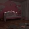 Cama Infantil com Casa de Boneca Quarto Anna Led P04 Branco Rosa - Lyam Decor - 3
