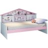 Cama Infantil com Casa de Boneca Quarto Anna Led P04 Branco Rosa - Lyam Decor - 1