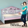 Cama Infantil com Casa de Boneca Quarto Anna Led P04 Branco Rosa - Lyam Decor - 4